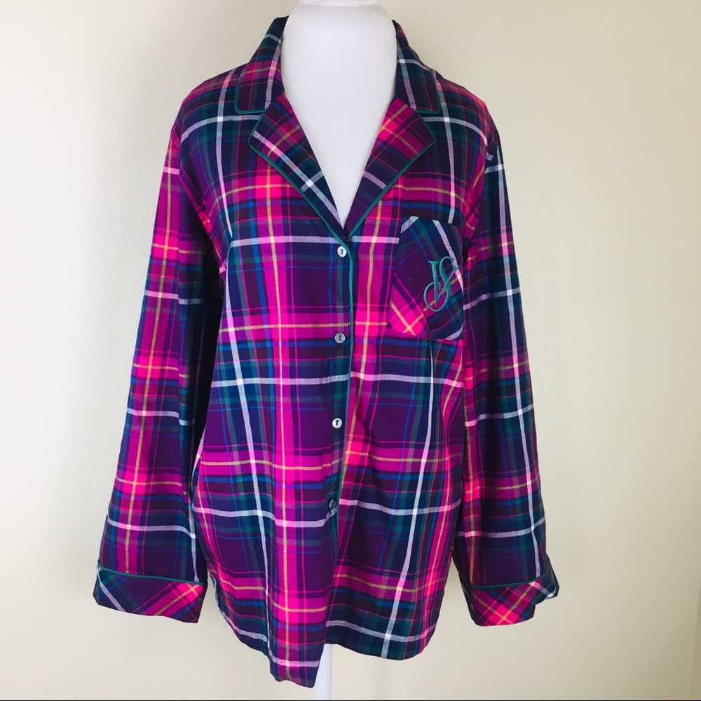 Victoria Secret Oversized Plaid Pajama Top